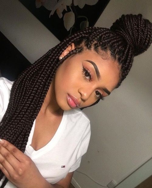 Braids Hairstyles For Black Teenager Girls: Lace wig,  Long hair,  Box braids,  Braided Hairstyles,  Beautiful Braids,  Baddie hairstyles  