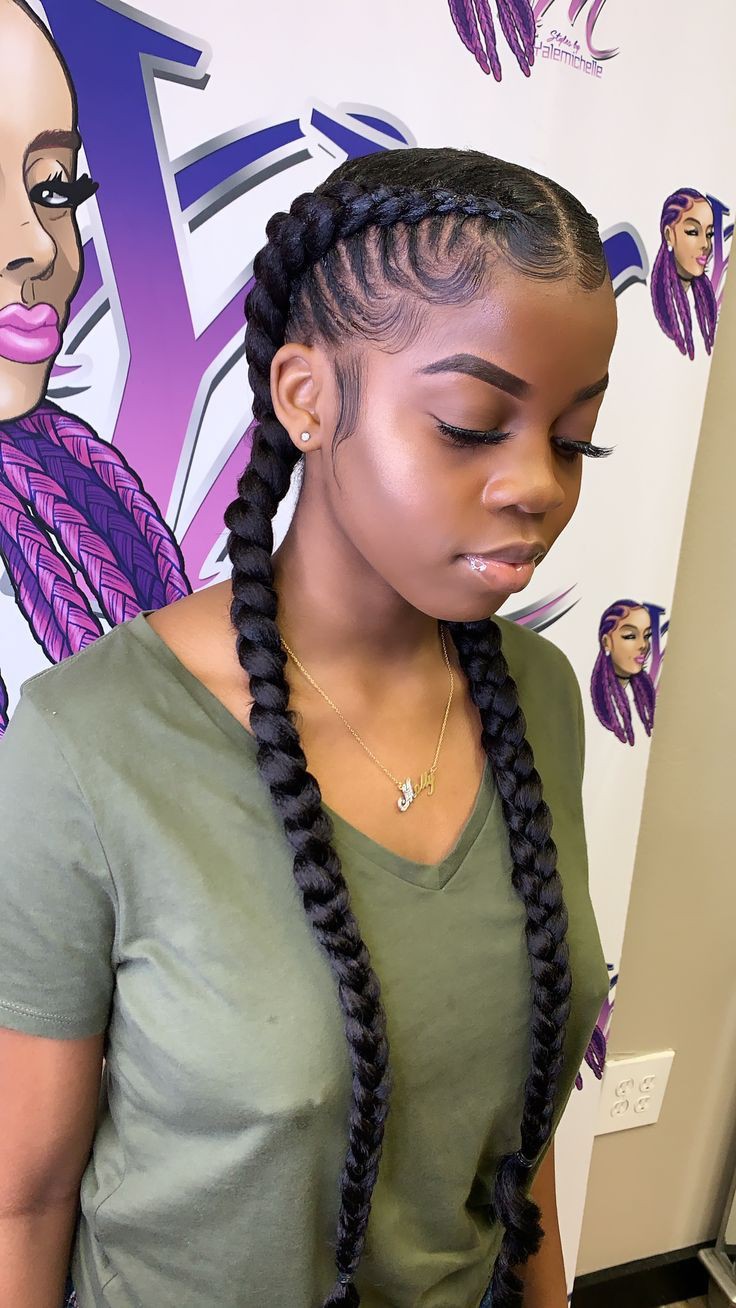 Braided Hairstyle For Black Girls: Afro-Textured Hair,  Long hair,  Mohawk hairstyle,  Braided Hairstyles,  French braid  