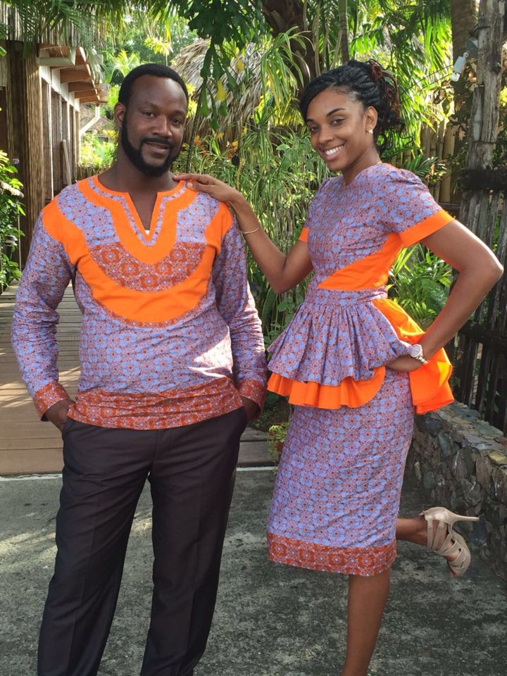 African man and woman: Matching African Outfits  