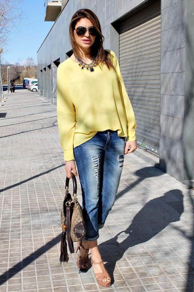 Yellow Shirt Outfit Women's on Stylevore