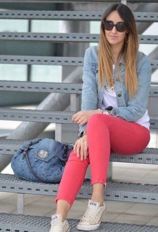 Pink Jeans Outfit For Winter on Stylevore