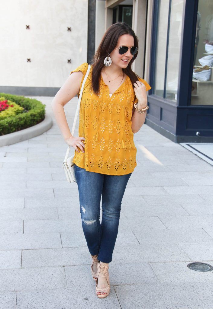 Yellow casual jeans lady: Yellow Outfits Girls,  yellow top  