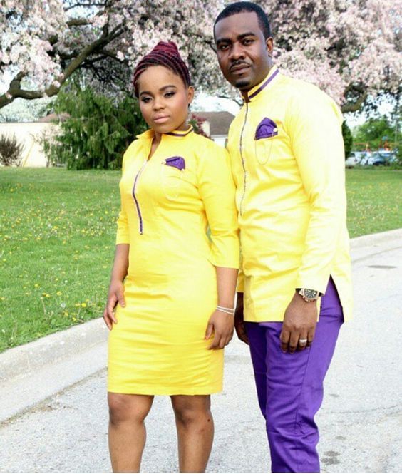 Matching couple outfits for wedding: Aso ebi,  Matching African Outfits  