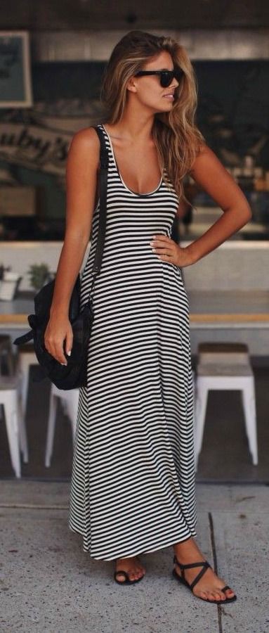 Pretty Beach Outfits Ideas For Women: Beach Vacation Outfits,  Maxi dress  