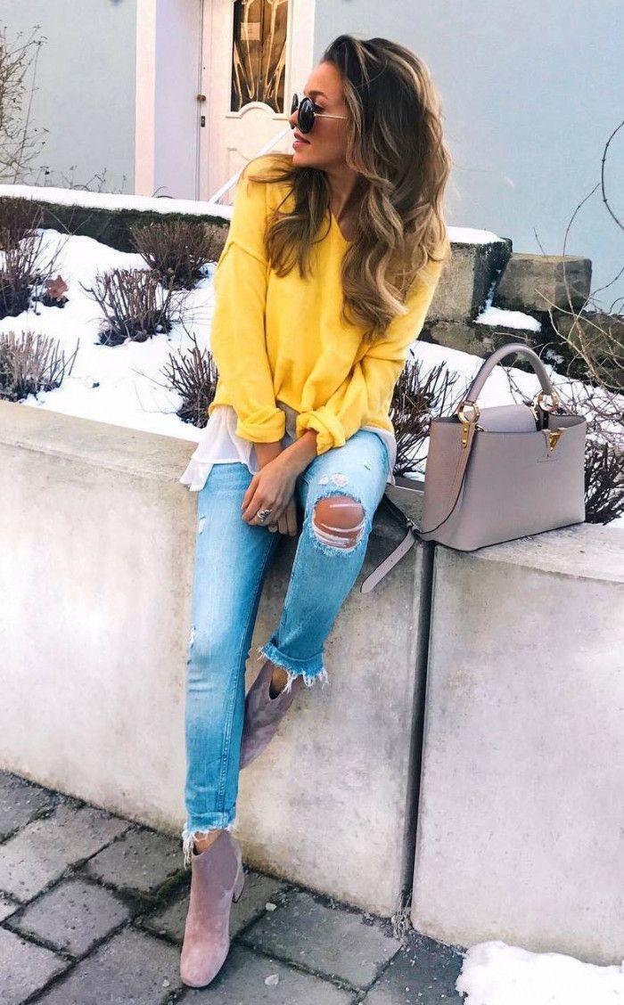 Slim-fit pants,  Casual wear: Slim-Fit Pants,  Yellow Outfits Girls  