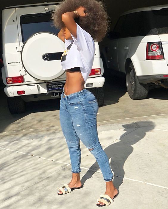 School Ready in Her Go-To Jeans and a Breathable White Crop!