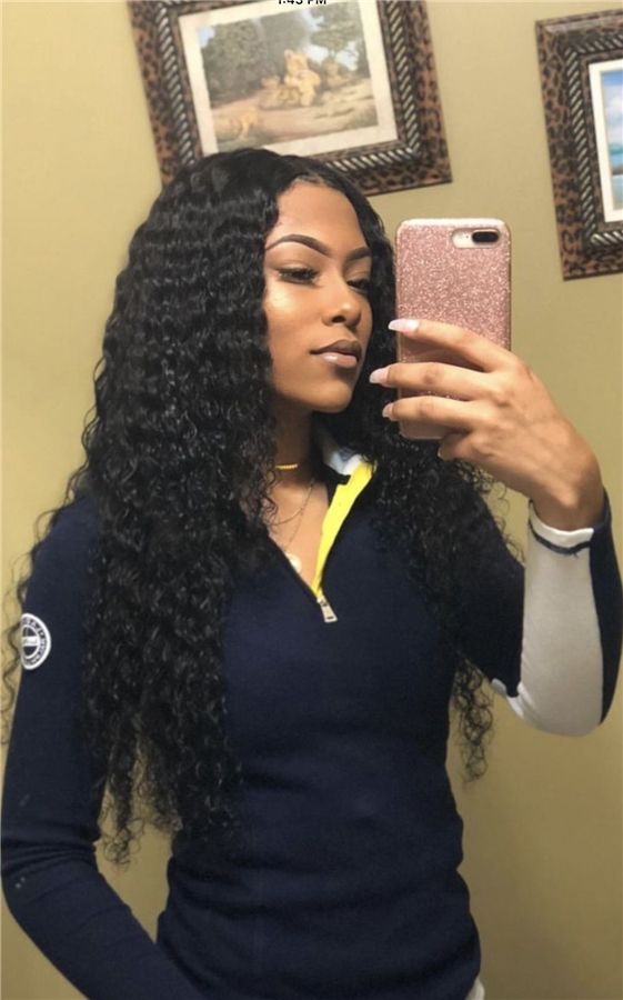 Deep wave bundles with closure: Lace wig  