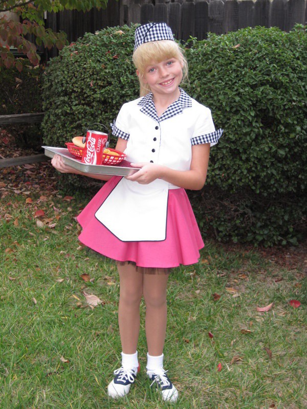 Cute waitress costume For Girls: Halloween costume,  party outfits,  School uniform,  Helpers Day Outfits  