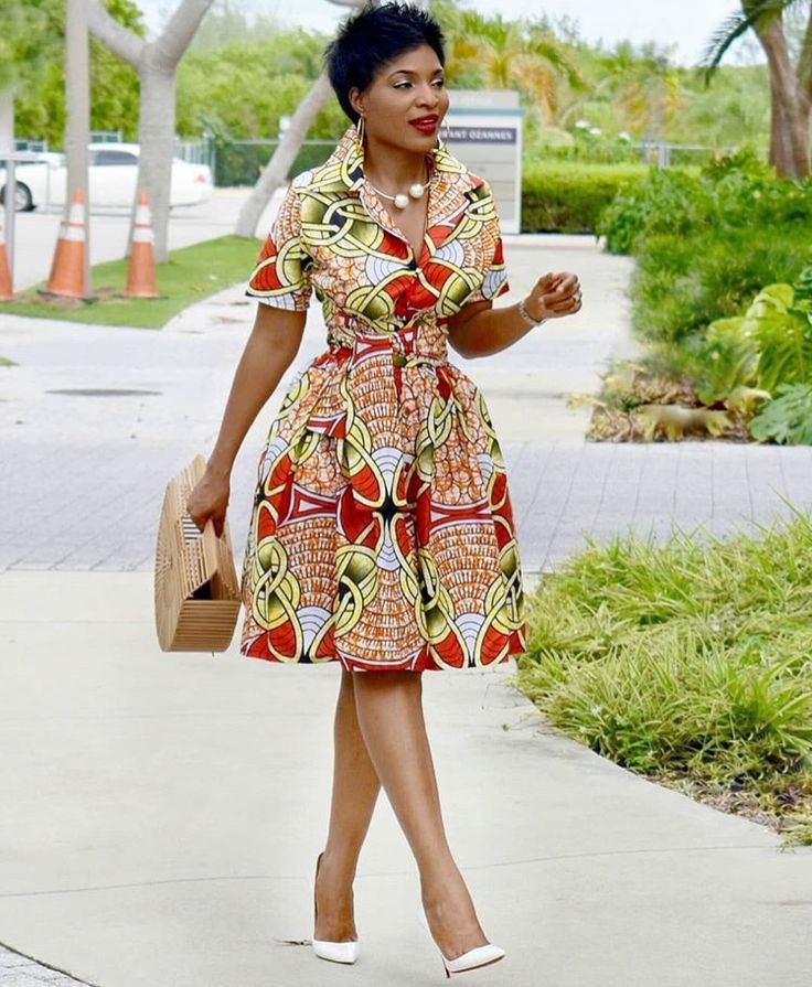 ankara shirt dress for ladies