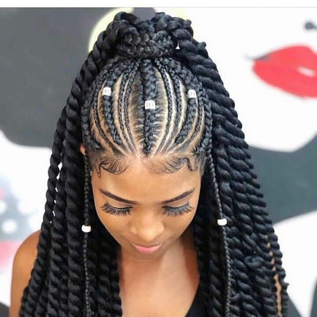 Braid hairstyles 2019, Box braids, Lace wig: Lace wig,  Afro-Textured Hair,  Box braids,  African hairstyles,  Braided Hairstyles  