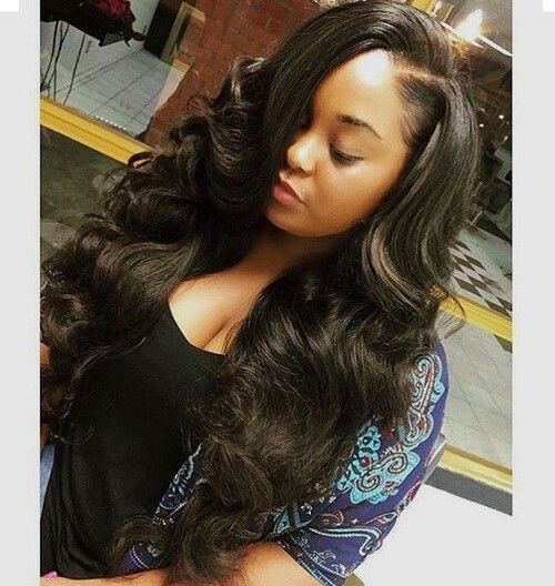 Sew in long hair prom hairstyles for black girls on Stylevore