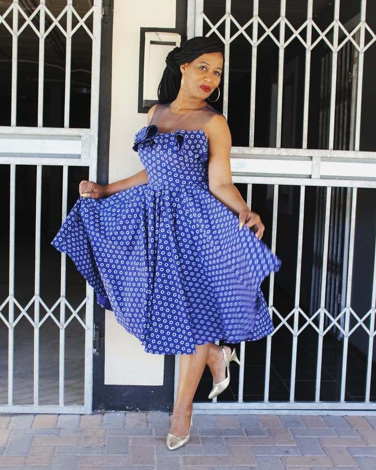 Shweshwe dresses, Cocktail dress, Polka dot: Cocktail Dresses,  African Dresses,  Kente cloth,  Folk costume,  Shweshwe Dresses Ideas  