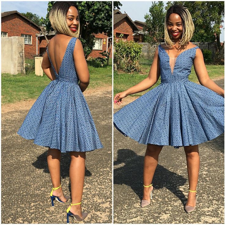blue and white shweshwe dresses
