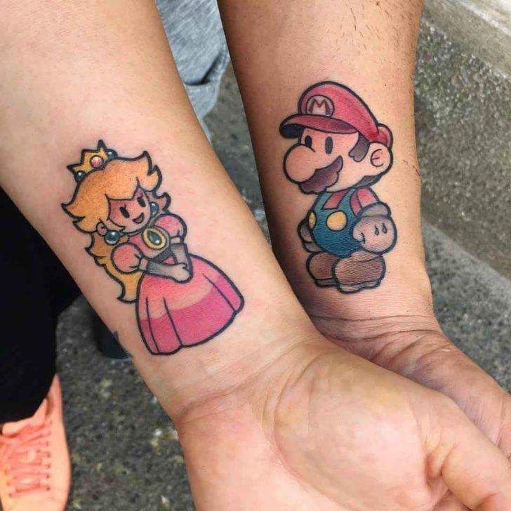 Chilling ideas mario couple tattoos, Mario Series: Tattoo Ideas,  Couple Tattoo  