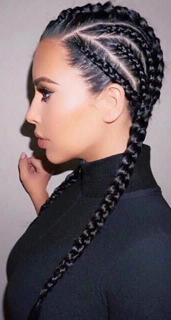 Kim Kardashian Side Fishtail Braid with Bangs  Hairstyles Weekly