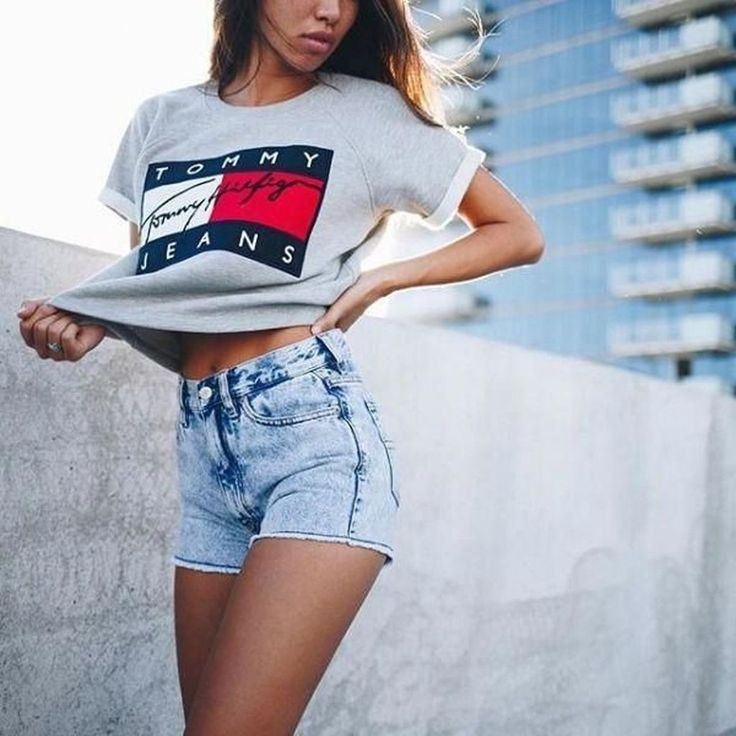 Gray Tommy Hilfiger Crop Top on Stylevore
