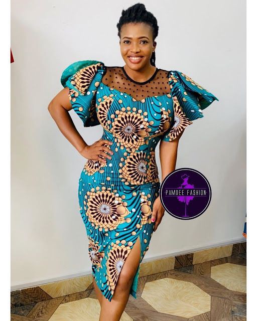 Peplum Ankara Short Pencil Gown on Stylevore