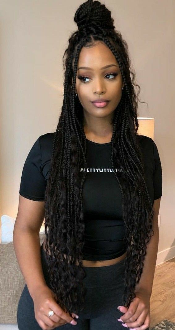 Curly braided hairstyles for black hair on Stylevore