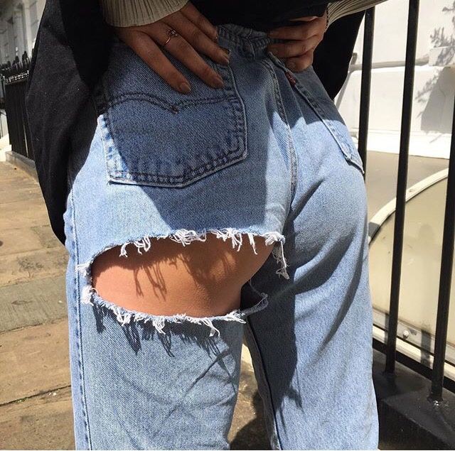 Blue Bum Ripped Jeans Trend: Ripped Jeans,  Slim-Fit Pants  