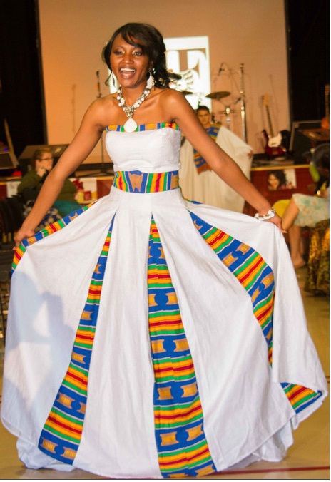 Traditional Wedding Dress For African Girl: African Dresses,  Strapless dress,  Kente cloth,  African Wedding Outfits,  Habesha kemis  