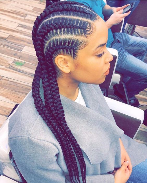 Try these cornrow braids: Lace wig,  Afro-Textured Hair,  Box braids,  Braided Hairstyles  