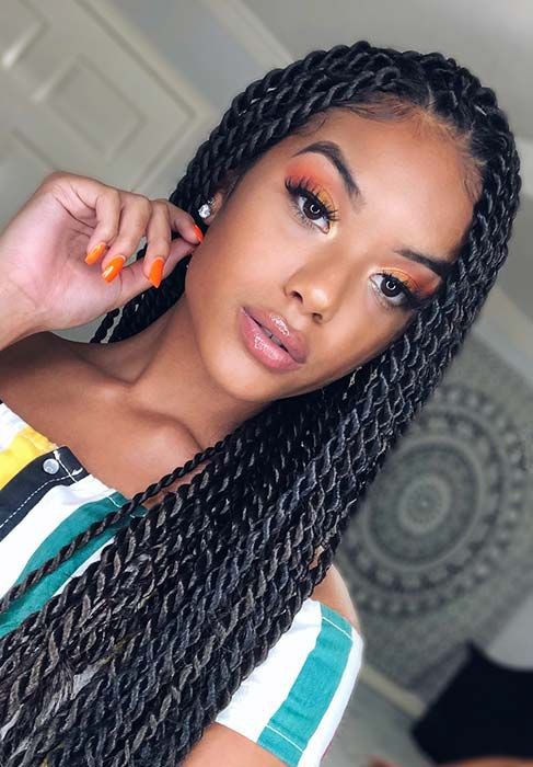 Fist time shared images of twist fulani braids: Lace wig,  Long hair,  Box braids,  Braided Hairstyles,  Hair Care,  big twist braids hairstyles  