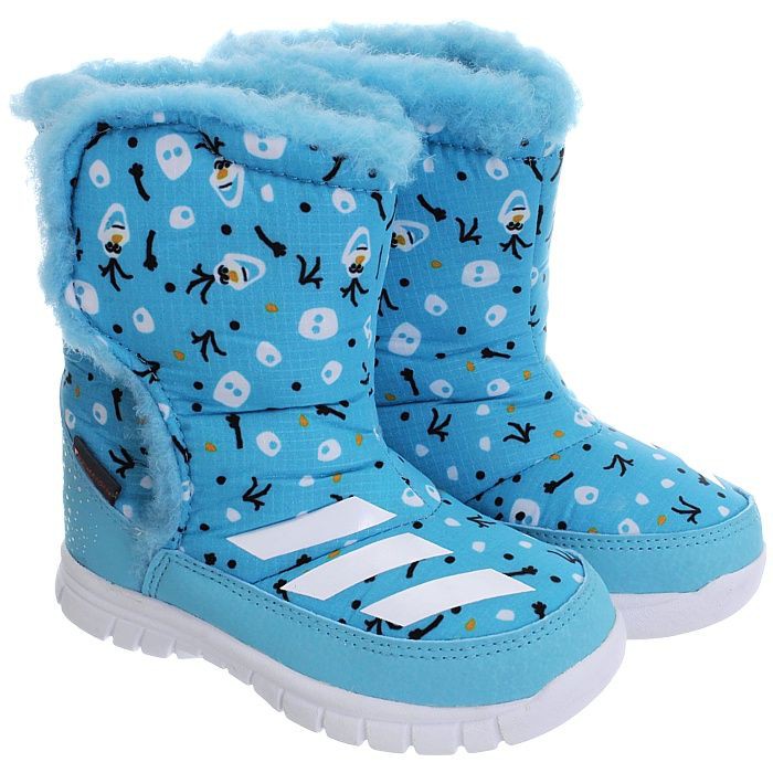Sky Blue Adidas Fur Boot For Little Girls: Snow Boots Women  