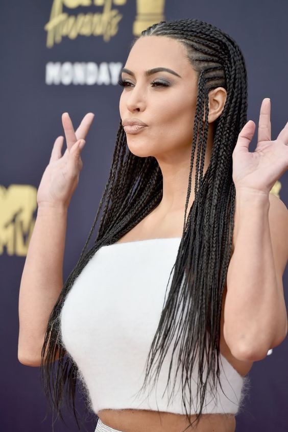 it's amazing to see people of colour embracing African hair........//////: Kylie Jenner,  Kim Kardashian,  Kris Jenner,  Reality television,  Long hair,  Braided Hairstyles,  French braid  