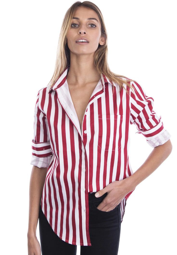 Cute Red And White Striped Dress Ideas: Sleeveless shirt,  shirts,  White Blouse  