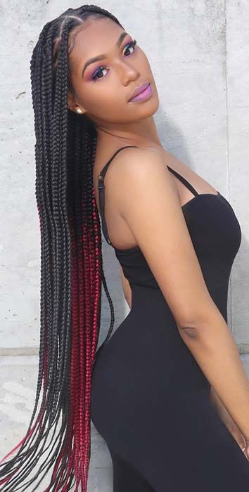 Really cool! long box braids on Stylevore