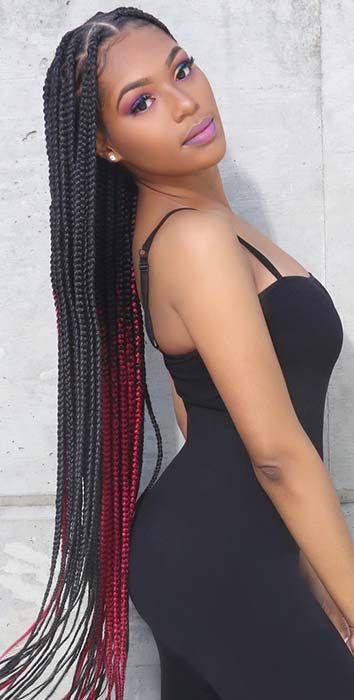 Really Cool Long Box Braids On Stylevore