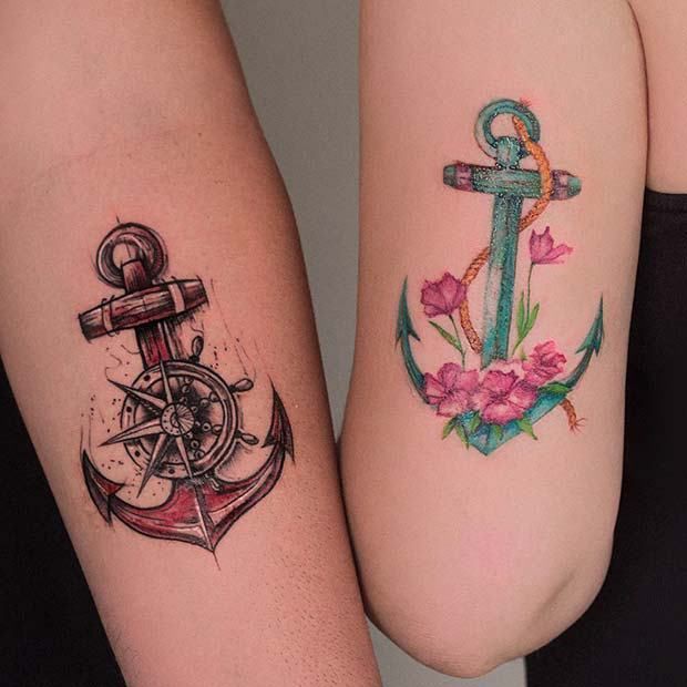 matching anchor tattoos for sisters