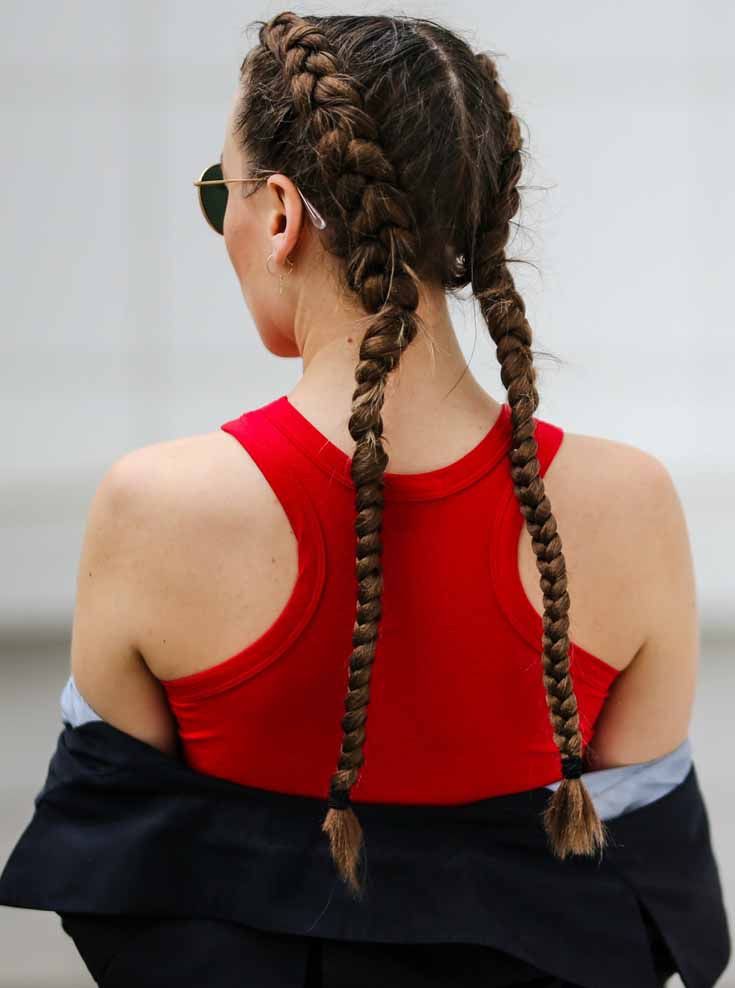 Trenzas cabello largo doble, Long hair: fashion blogger,  Long hair,  Hair Color Ideas,  Hairstyle Ideas,  Braided Hairstyles,  French braid,  Coco Chanel  