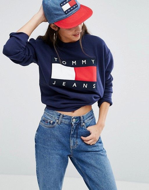 High Waisted Jeans Modern Crop Top: Tommy Hilfiger,  Tommy Hilfiger Tops  