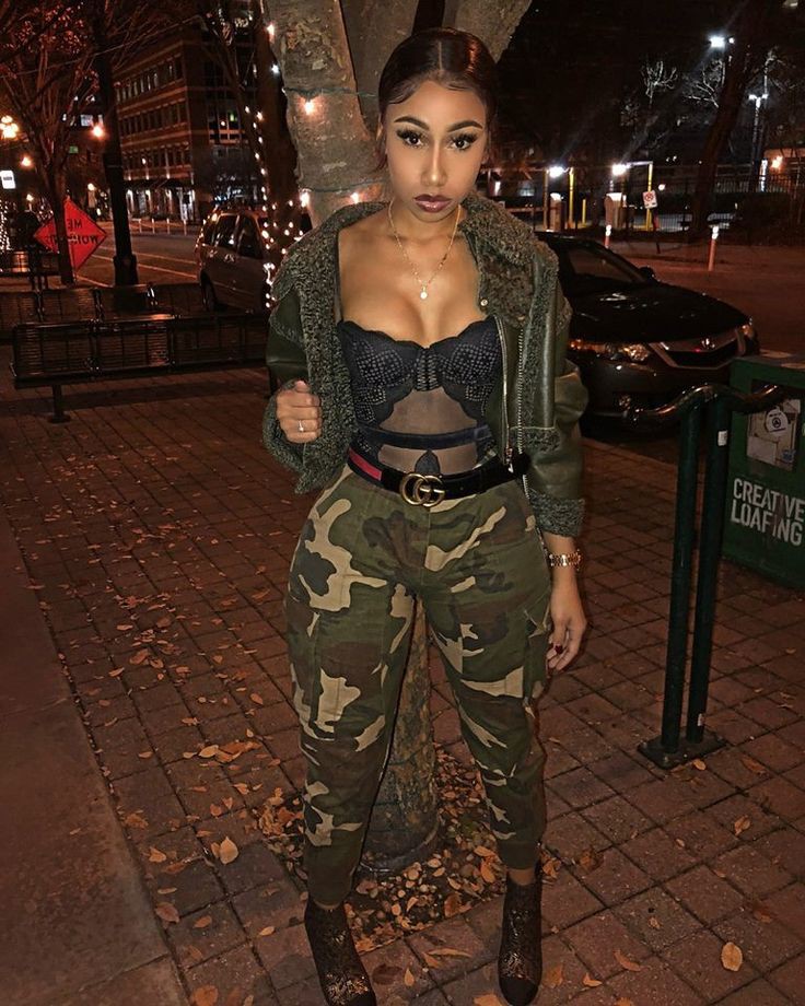 Camo pants lace bodysuit, Cargo pants, Casual wear: Sleeveless shirt,  Military camouflage,  Military Outfit Ideas  