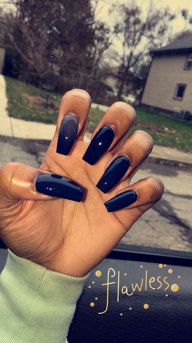 Champagne Acrylic Nails For Dark Skin: Nail Polish,  Nail art,  Gel nails,  Blue nails,  Nail salon,  Acrylic Nails,  Pretty Nails  