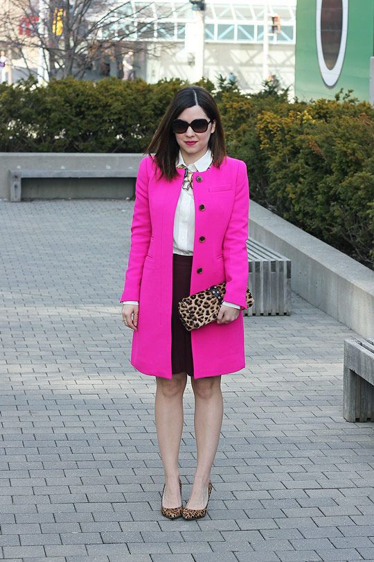 Hot Pink And Black Outfits For Office: Ann Taylor,  Pink Outfits Ideas  