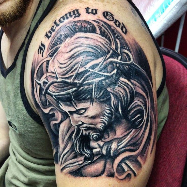 religious tattoos for men half sleeve