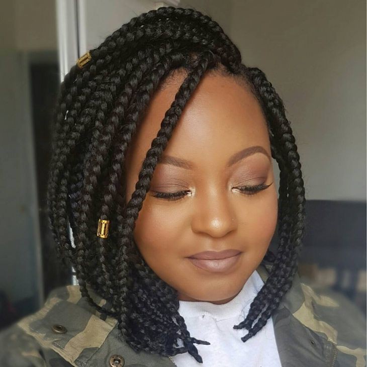 Short Box Braids For Black Girls on Stylevore