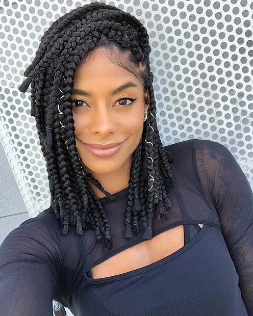 Best Box Braids Medium Size Hairstyle On Stylevore