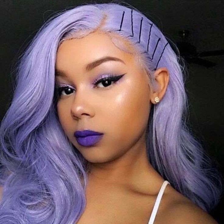 Light Purple Hair Color For Dark Skin Medium Hair on Stylevore