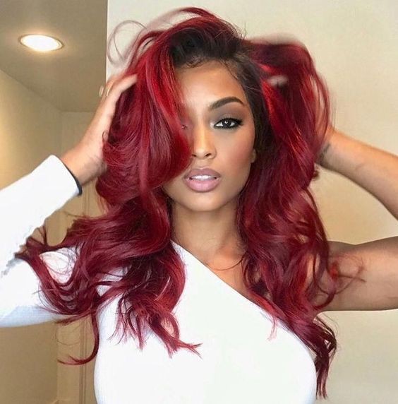 Chocolate Cherry Burgundy Dark Red Hair: Lace wig,  Lace Closures,  Hair Color Ideas  