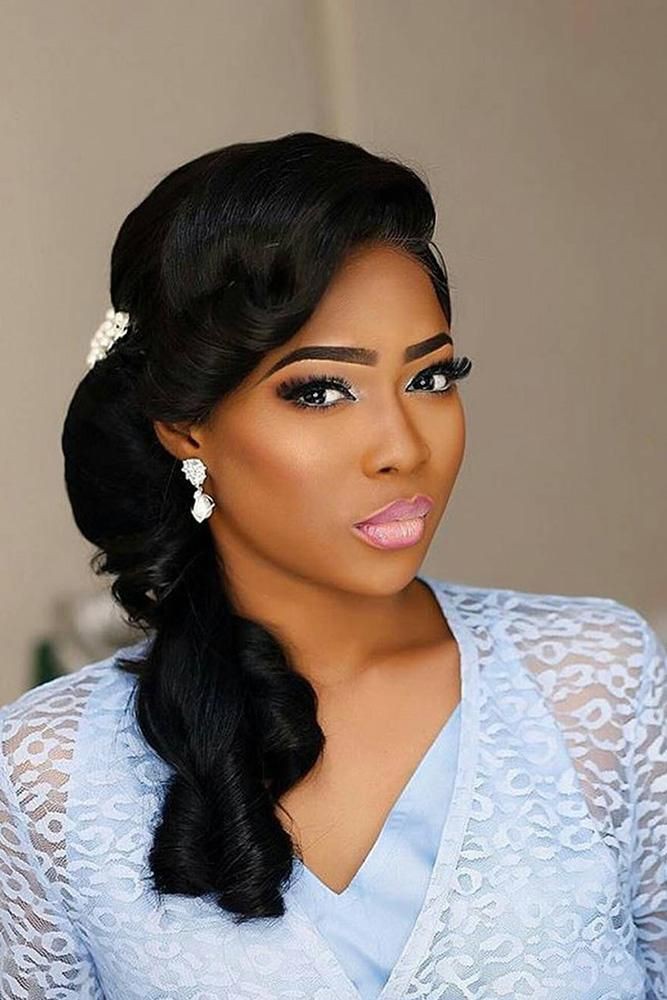 Bridesmaid Black Wedding Hairstyles 2019: Wedding dress,  Long hair,  African Wedding Hairstyles  