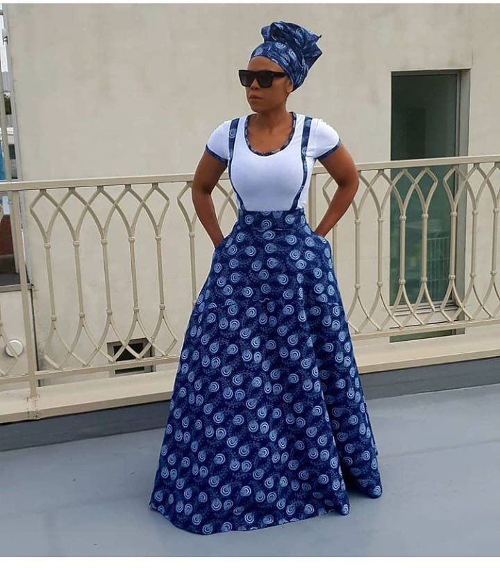 Perfect Xhosa Shweshwe Dress With African Wax Prints on Stylevore
