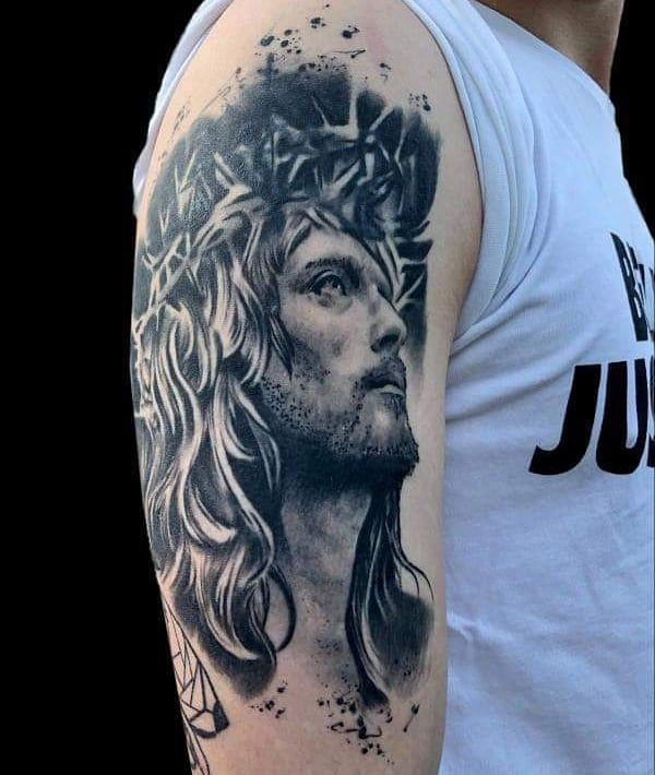 Arm Guardian Angel Angel Religious Sleeve Tattoos: Sleeve tattoo,  Tattoo Ideas,  Tattoo artist,  Religious Tattoos  