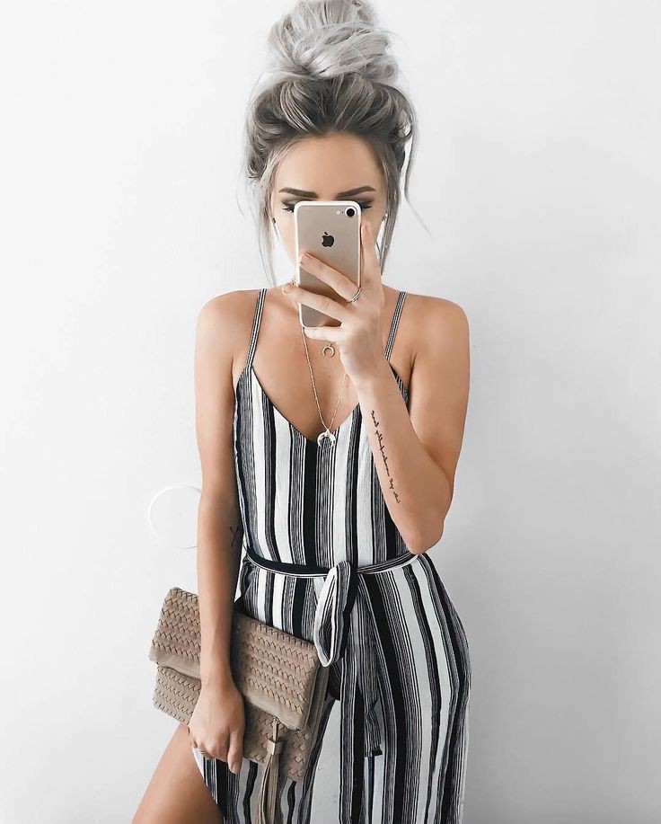 Cute Outfit With Top Bun Style: Messy Bun Outfits  