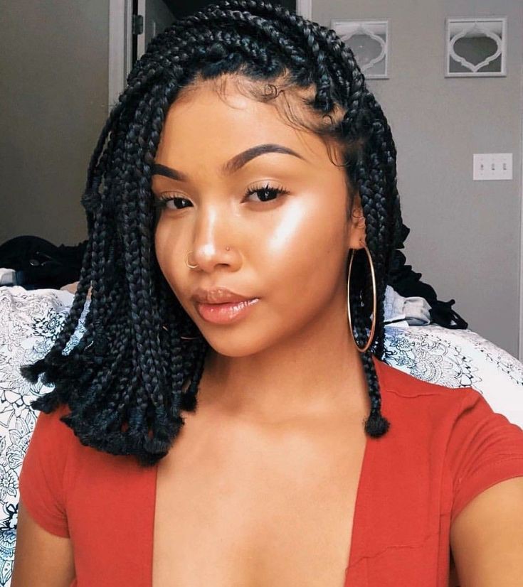 Cute ideas with bob braids hairstyle: Lace wig,  Afro-Textured Hair,  Bob cut,  Crochet braids,  Box braids,  Short hair  