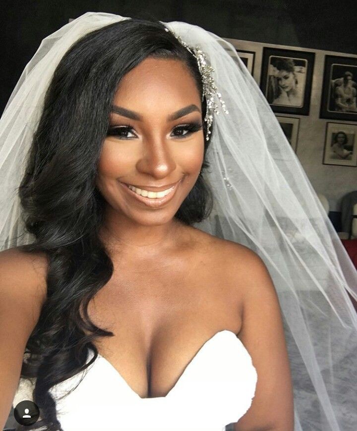 Weave Black Bride Hairstyles With Veil: Clothing Accessories,  Long hair,  Brown hair,  Religious Veils,  African Wedding Hairstyles  