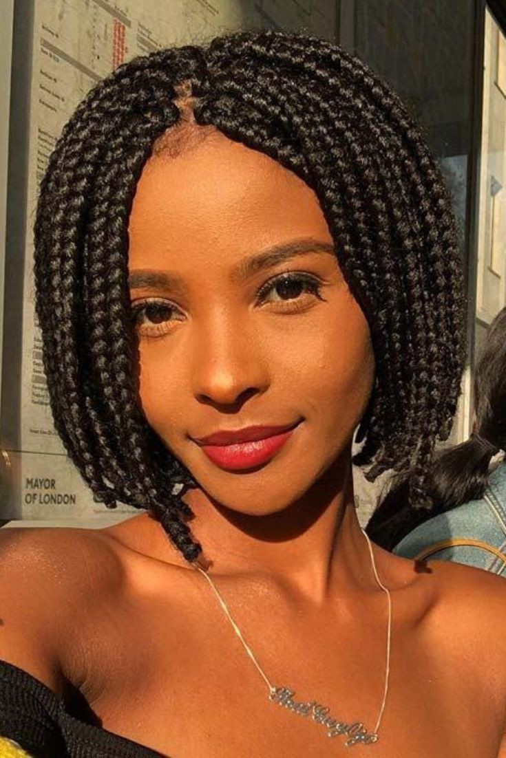 Cool collections of bob box braids hairstyle on Stylevore
