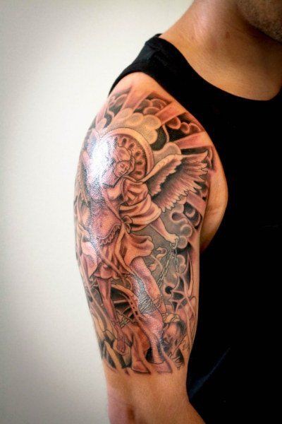 angel half sleeve tattoos